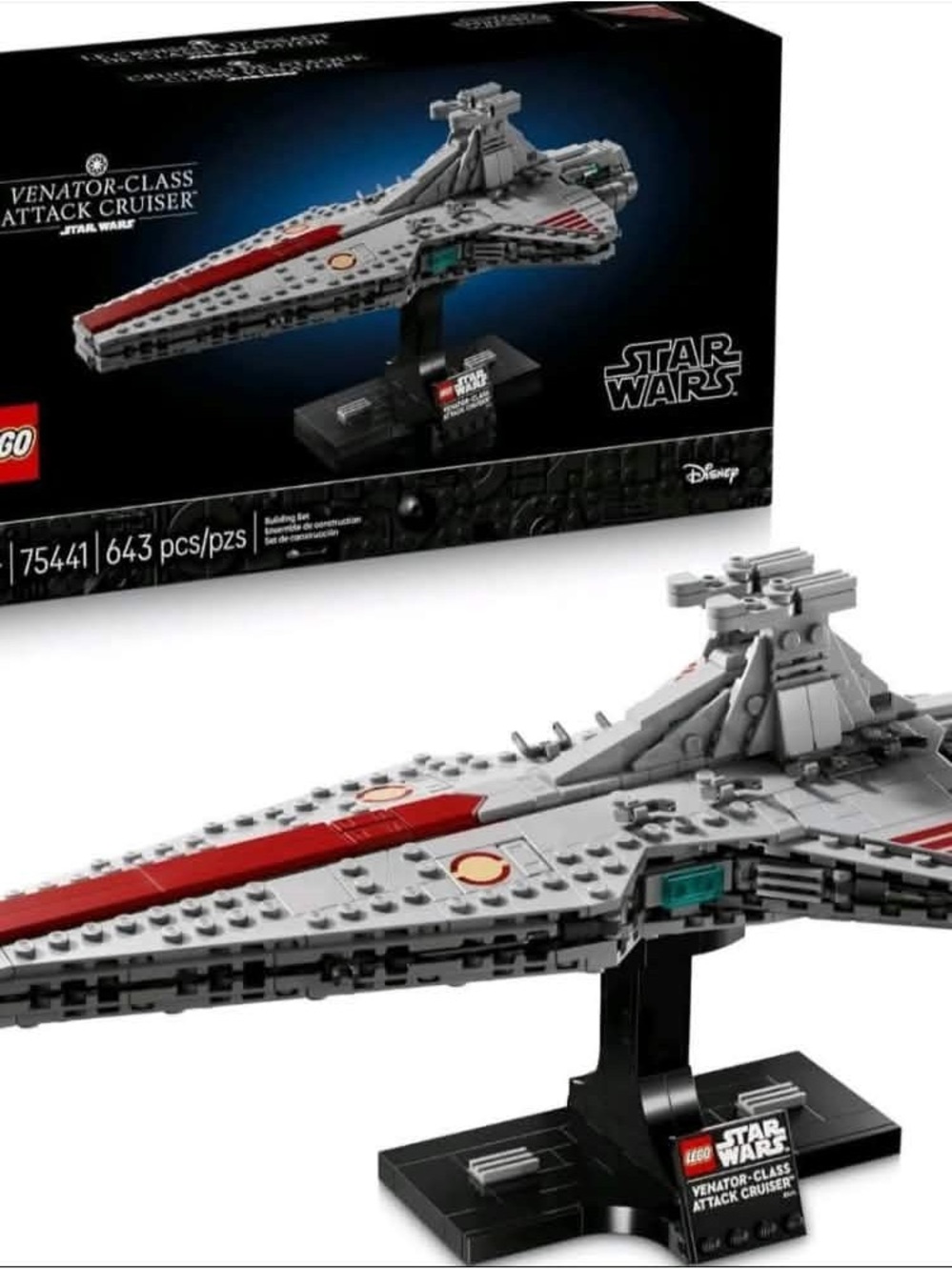 LEGO Star Wars Venator-Class Attack Cruiser - Gray, Red, Black